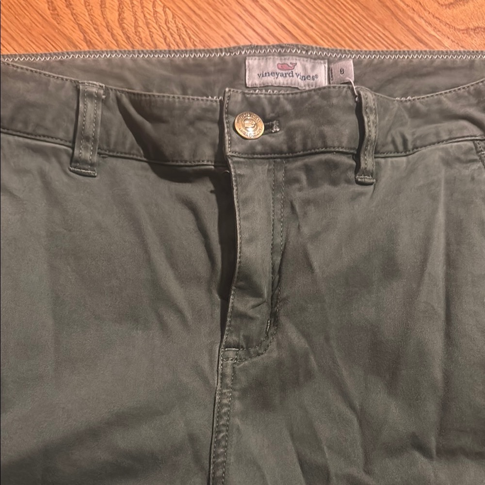 Vineyard Vines Green Skinny Pants Cotton Twill
